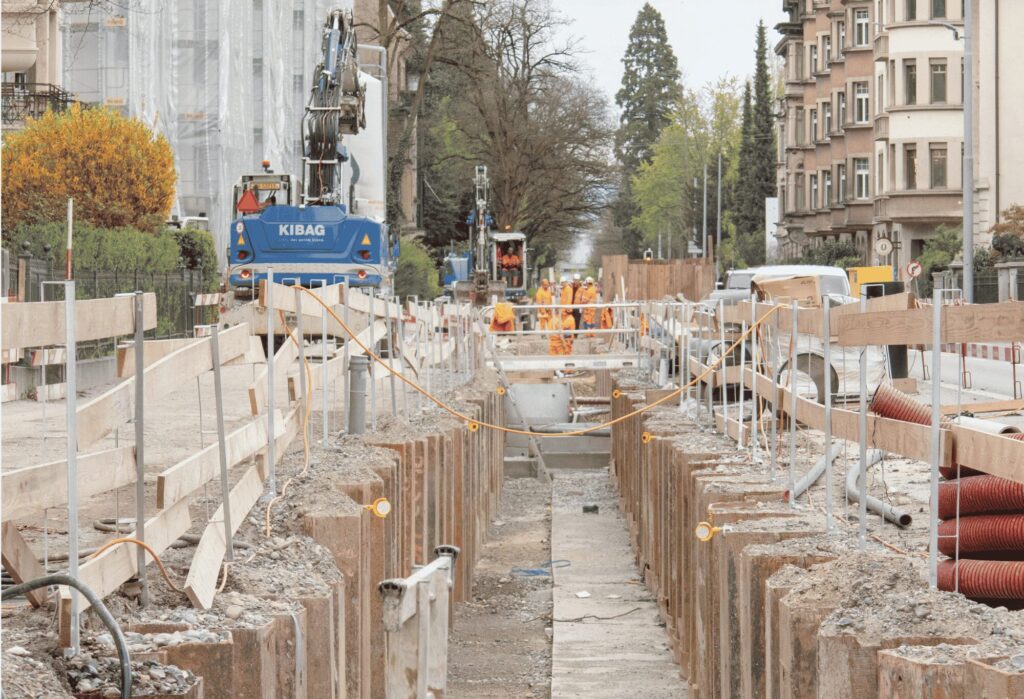 Baustellenüberwachung bei der Sanierung der Bellerivestrasse in Zürich